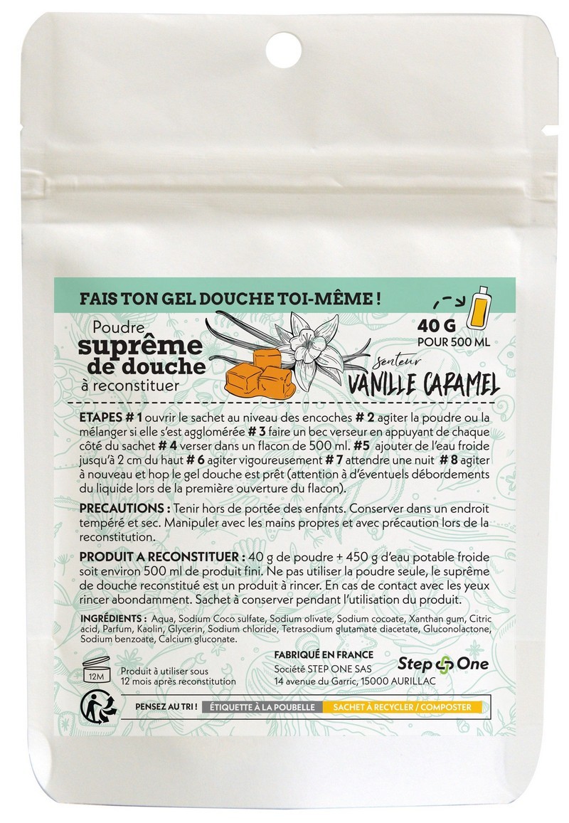 Recharge 3 doses Suprême de douche Vanille caramel STEP-ONE