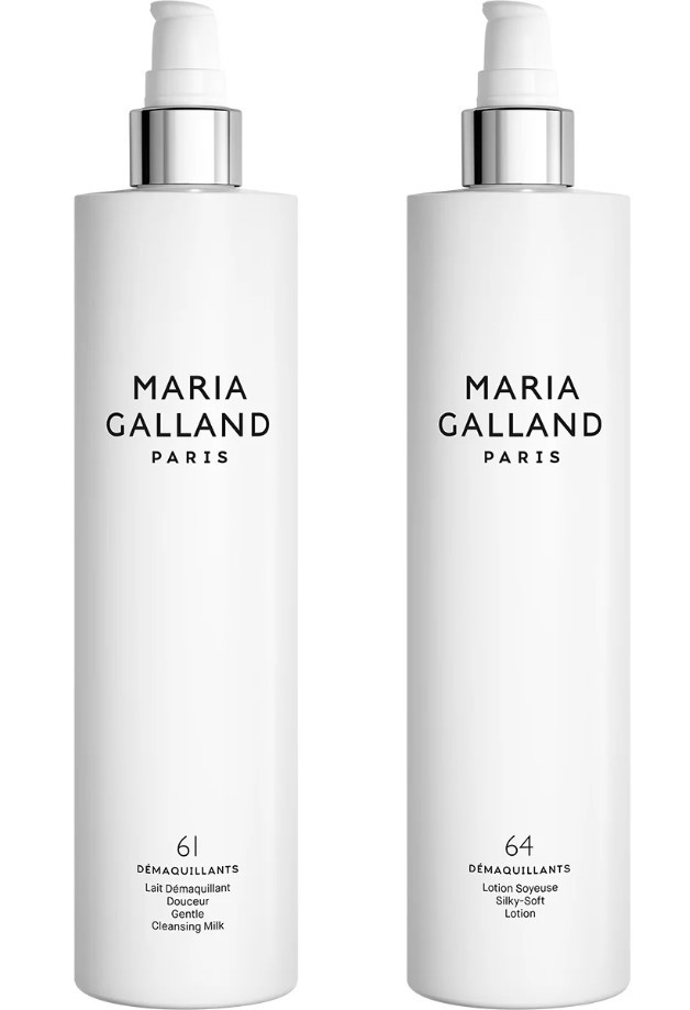 Coffret Duo 2 X 400 ml Lait Démaquillant Douceur N°61 + une Lotion Soyeuse N°64 Maria Galland