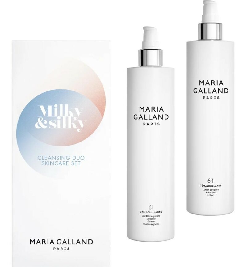 Coffret Duo 2 X 400 ml Lait Démaquillant Douceur N°61 + une Lotion Soyeuse N°64 Maria Galland